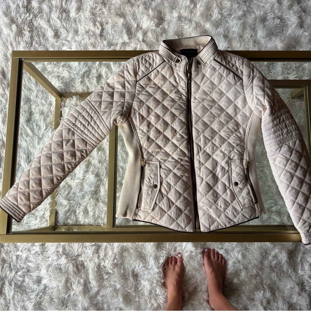 Love Tree Women's Quilted Puffer Jacket in Cream